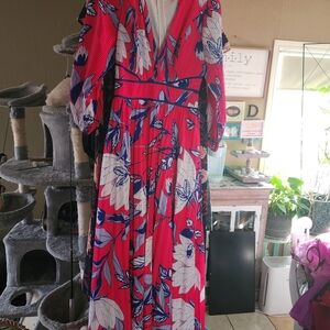 Vibrant Floral Long Sleeve Dress